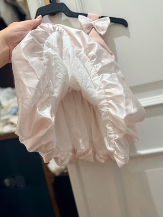 Vestido de bebé rosa con lazos Talla 66cm