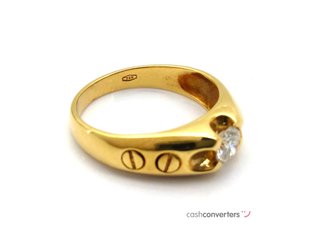 anillo oro 18k con piedra con diamante t. 25 (20,7 mm)