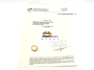 anillo oro 18k con piedra con diamante t. 25 (20,7 mm)