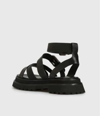 Sandalias plataforma piel negras