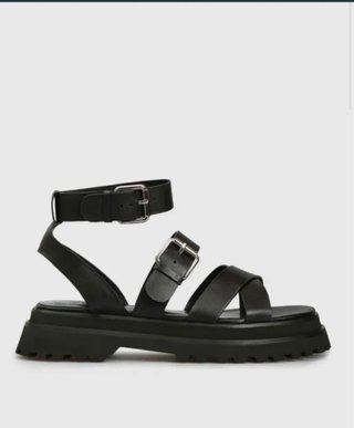 Sandalias plataforma piel negras