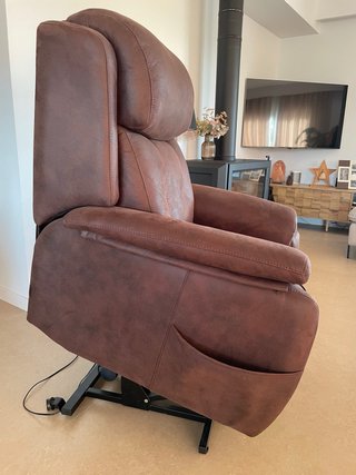 Sillón eléctrico reclinable de piel
