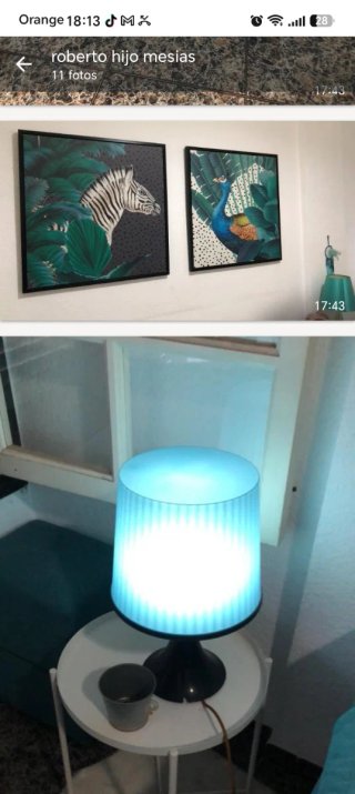 Lámpara azul y transparente