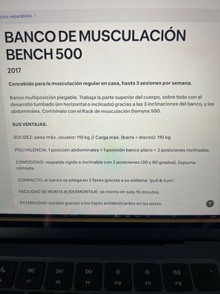 Banco de pesas + barra