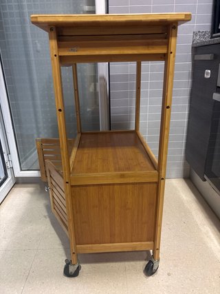MUDANZA Mesa auxiliar cocina con ruedas madera