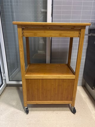 MUDANZA Mesa auxiliar cocina con ruedas madera