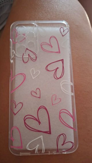 Funda Samsung A23 Corazones Rosa y Blanco