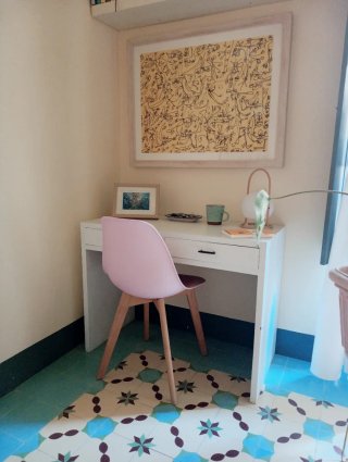 Escritorio blanco madera maciza