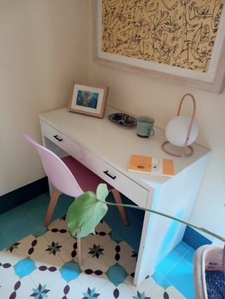 Escritorio blanco madera maciza