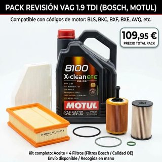 Pack Revisión VAG 1.9 TDI Motul + 4 Filtros