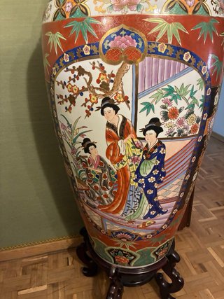 Jarrón Oriental Monumental 150cm con Peana