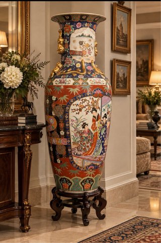 Jarrón Oriental Monumental 150cm con Peana