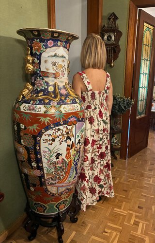 Jarrón Oriental Monumental 150cm con Peana