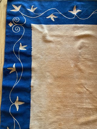 Alfombra 135x207 cm Beige y Azul