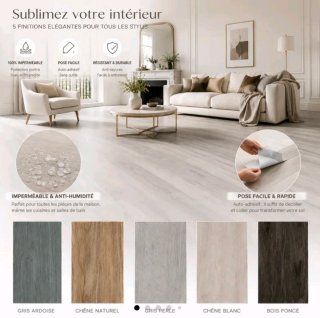 Suelo vinílico PVC imitación madera, autoadhesivo