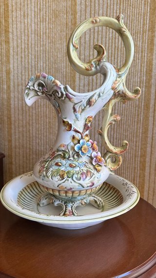 Jarra y Palangana Porcelana Multicolor