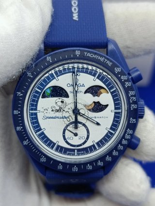 Omega Speedmaster Swatch Snoopy Azul