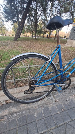 Bicicleta azul vintage