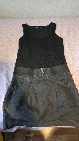 Vestido Blanco efecto camiseta + falda