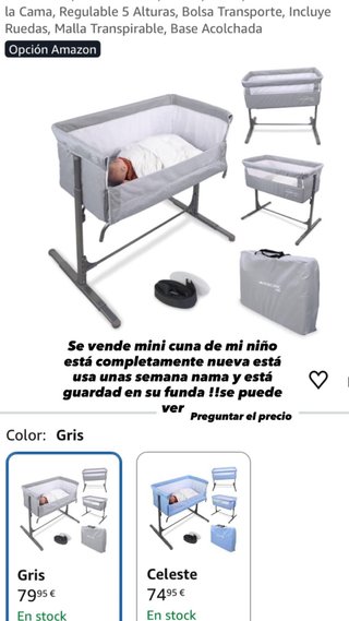Mini cuna de bebé casi nueva