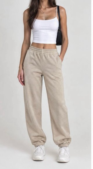 Pantaloni tuta beige Terranova
