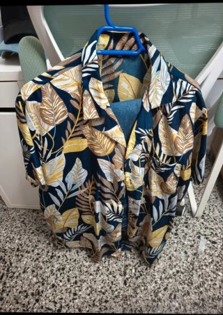 Camisa Hawaiana HOMBRE XXL Estampado Hojas