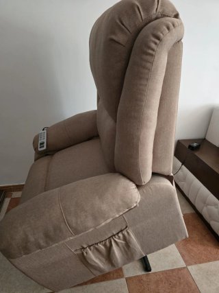 Sillón eléctrico masaje tela beige