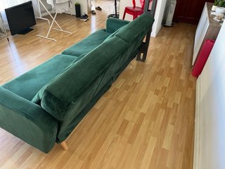 Sofá Cama Terciopelo Verde 3 Plazas