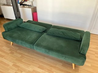 Sofá Cama Terciopelo Verde 3 Plazas