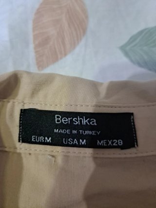 Vestido Camisa Bershka Beige Talla M