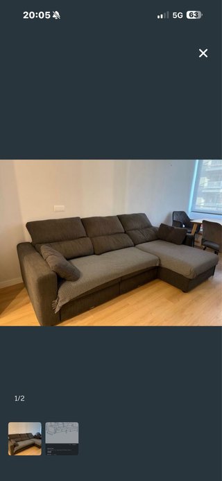 Sofá Cama 3 Plazas Gris Ikea