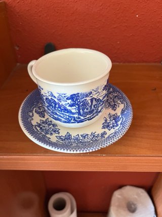Tazas de porcelana azul y blanco