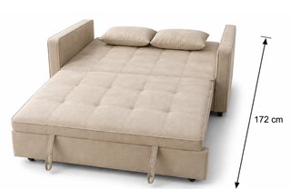 Sofá Cama Beige 2 Plazas Terciopelo