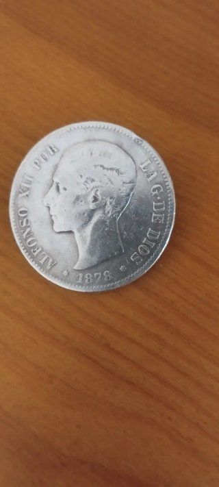 5 Pesetas Plata Alfonso XII 1878