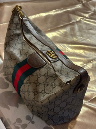 Borsa Gucci a spalla beige multicolor