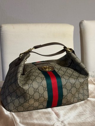 Borsa Gucci a spalla beige multicolor