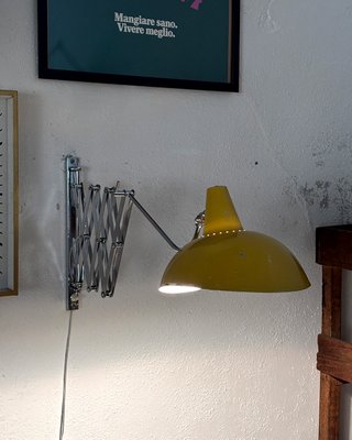 Lampada Pantografo Gialla Metallo Anni '50