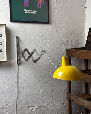 Lampada Pantografo Gialla Metallo Anni '50