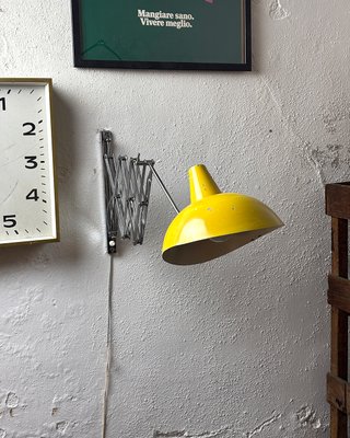 Lampada Pantografo Gialla Metallo Anni '50