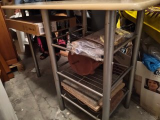 Mesa auxiliar cocina metal y madera