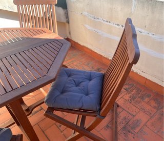 Mesa Octogonal Terraza + 3 Sillas Plegables