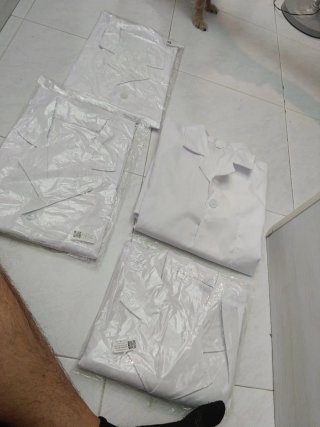 Bata de laboratorio blanca talla M - l  manga larg