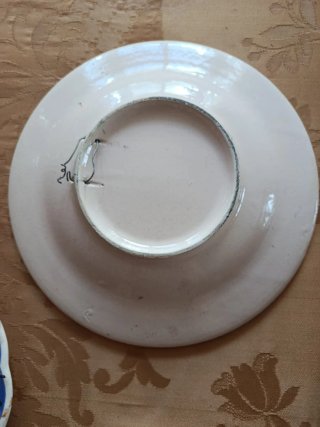 Lote 4 Platos Cerámica Antiguos Decorados