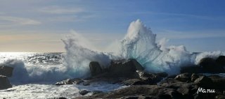 Cuadro Lienzo 60x40cm Olas Mar Rocas