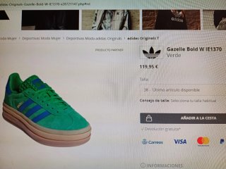ZAPATILLAS MUJER ADIDAS IE1370 VERDE TALLA 36 2/3