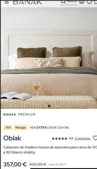 Cabezal Cama Banak Blanco Madera