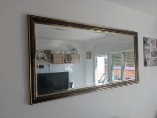 Espejo Salón Grande Marrón y Dorado