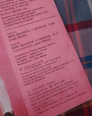 Vinilo Single Botones Don Quijote y Sancho 1979