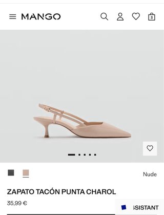 Zapatos Mango T38 charol destalonados Nude