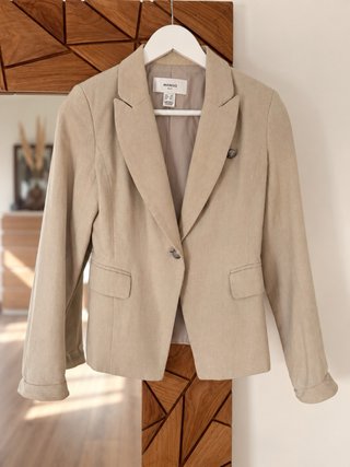 Blazer Mango Suit beige lino XS – Chaqueta america